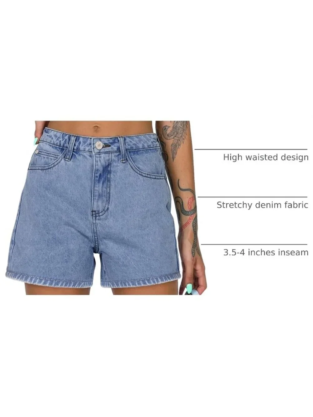 Women's black Summer Comfortable Stretchy Denim Casual Hot Short Jort Jean